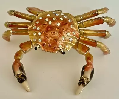 Swarovski ENAMEL CRAB TRINKET BOX RUCINNI? SWAROVSKI CRYSTALS • $49