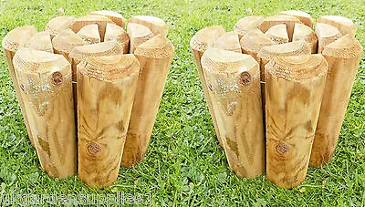 Log Rolls Wooden Roll Edging Garden Border Lawn Edge 15cm X 100cm Set Of 2       • £15.49