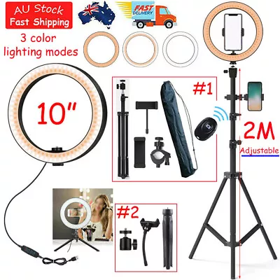 $43.79 • Buy 10  Selfie LED Ring Light W/ Tripod Stand Phone Holder Live Makeup Floor Lamp AU