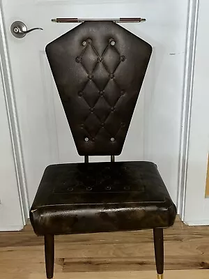 Vtg MCM Valet Dressing Chair Butler Mid Century Pearl Wick 1950 Vinyl Seat Back • $88