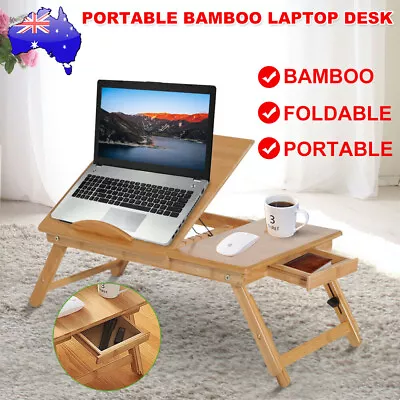 Laptop Table Desk Computer Stand Adjustable Foldable Bed Tables Work Tray Holder • $33.45