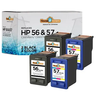 $21.95 • Buy 4 PK 56 57 Ink For HP Photosmart 7150 7260 7350 7450 7550 7660 7755 7760 7960