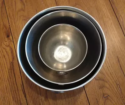 Set Of 3 Revere Ware Stainless Steel Hanging Ring Nesting Mixing Bowls *SEE • $45.95