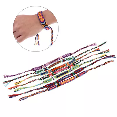 7PCS Hand-Woven Colorful Cotton Ankle Bracelets Braided Bracelets Wrist • £9.59