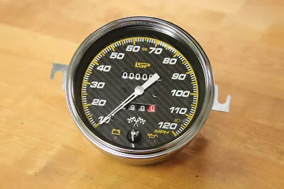 $225 • Buy VW TYPE 1 2 BUG BUS GHIA ISP CARBON RACE 120 MPH SPEEDOMETER W/TRIP ODOMETER