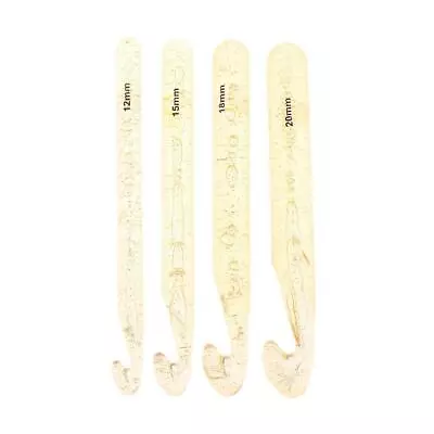 4pcs Translucent Crochet Hook Set For Chunky Loose Yarn Rag Rug Shawl Blanket • £10.13