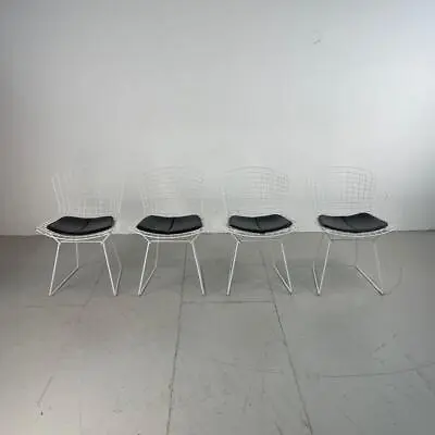 Set Of 4 Vintage Harry Bertoia Chairs Midcentury In White Powder Coated #4167 • $1985.78