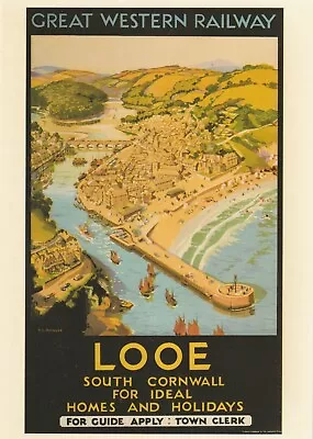 Unused Postcard - British Rail Publications - Looe South Cornwall • £1.50