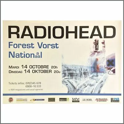 $182.07 • Buy Radiohead 1997 Vorst Nationaal Concert Poster (Belgium)