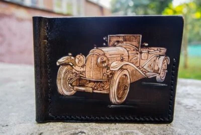 Men's Handmade Leather Money Clip Car Z12 Unisex • $109.26