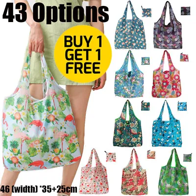 43 Colours Reusable Foldable Waterproof Shopping Bags Carry Bag Eco Grocery AU • $3.99
