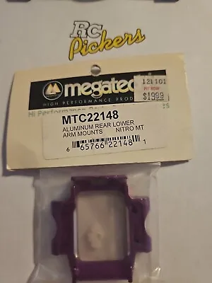 Megatech MTC22148 HPI Purple Rear Lower Arm Mounts Nitro RS4 MT Aluminum (P1) • $69.99