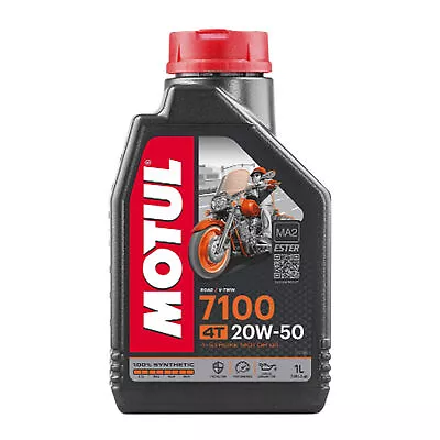 Motul 7100 4T 20W-50 100% Synthetic Ester 4-Stroke Motorcycle Oil 1 Liter 104103 • $20.96