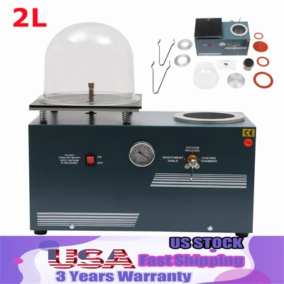 $639 • Buy 2L Jewelry Vacuum Waxing Casting Combination Investing Machine Invest Caster NEW