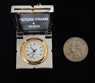 Miniature Gold And Silver Tone Collectible Picture Frame And Clock • $15