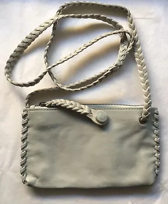 $50 • Buy Leather Noosa Amsterdam  Wabi Sabi BraideD Mini Bag, Light Grey *Genuine