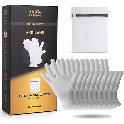 Cotton Gloves For Dry Hands Moisturizing Overnight Eczema Treatment Skin Spa • $10.90