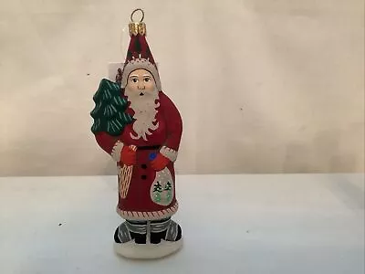 Folk Art Vaillancourt Polish Mouth Blown Glass Santa ￼Ornament  ( # 1) • $10