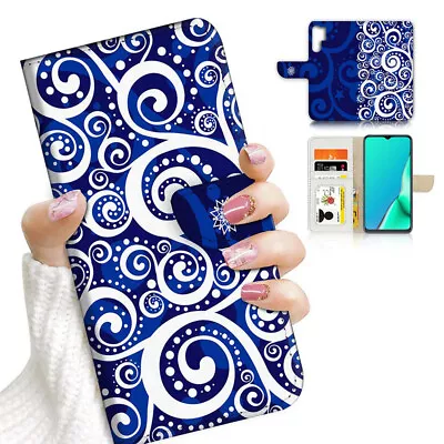 ( For Huawei P30 Pro ) Wallet Flip Case Cover PB23891 Blue Abstract • $12.99