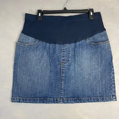 Motherhood Maternity Womens Skirt Size M Blue Jean Denim Mini • £9.27