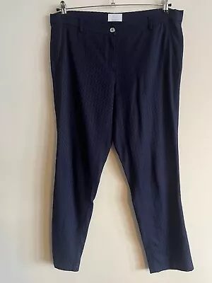Voyage By Marina Rinaldi Navy Blue Dress Trousers Size 18-20 W36” Office Work • £19