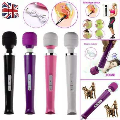 Magic Wand Body Massager Powerful 30 Speed 10 Vibration Modes USB Rechargeable • £12.89