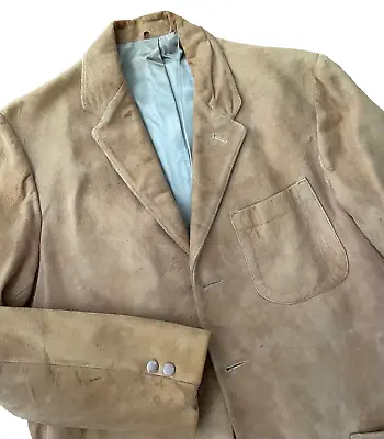 Vintage MCM Rockabilly 50s 60s Irvin Foster Leather Suede Blazer Coat Jacket 36S • $84.29