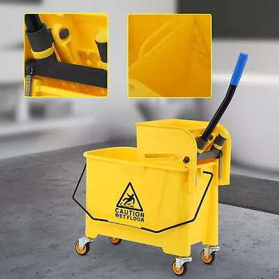 5 Gallon Commercial Home Mop Bucket With Wringer Combo Cleaning Cart Wringer 20L • $43.99