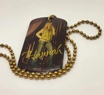 Disney  ** Hannah  Montana ** Dog  Tag  Necklace  2.5   Pendant / Mirror  Back • $5