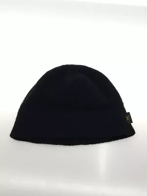 LOUIS VUITTON Knit Beanie Hat Plain Black Yak's Hair & Wool Unisex Authentic • $289.45