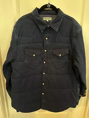 Madewell Quilted Shirt Jacket Indigo Blue Western Men’s Size Large • $64.99