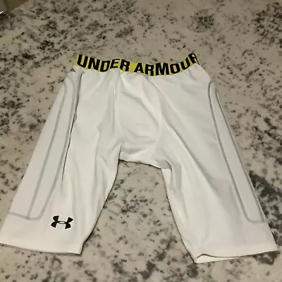 UNDER ARMOUR White Compression Side Padded Sliding Workout Shorts M 📦XT • $12.20