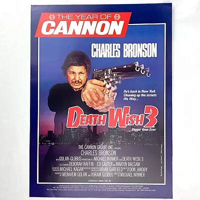 Death Wish 3 Charles Bronson Video Store Promo Movie Poster 10 X14  Cannon • $22.99