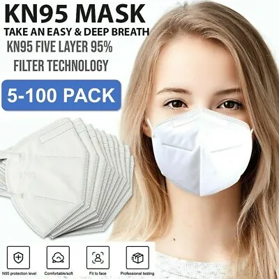 KN95 Face Mask Cover Ear Loop Disposable Protective Respirator 5 Layer 95% BFE • $8.95