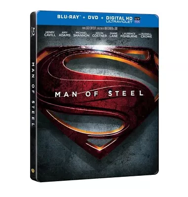 Man Of Steel 2013 Blu-ray+DVD+Digital. Steelbook. Warner Bros. EXCLUSIVE NEW! • $33.89