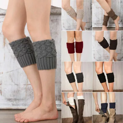 £5.69 • Buy Women Ladies Short Leg Warmers Crochet Ankle Knitted Socks Boot Cuffs Toppers