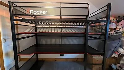 X Rocker Battlebunk Gaming High Sleeper Bed With Desk - Black (7118801) • £30