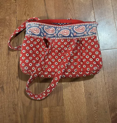 VERA BRADLEY Vintage Betsy Mini Bag Americana Red Floral Paisley Pattern Retired • $19.95