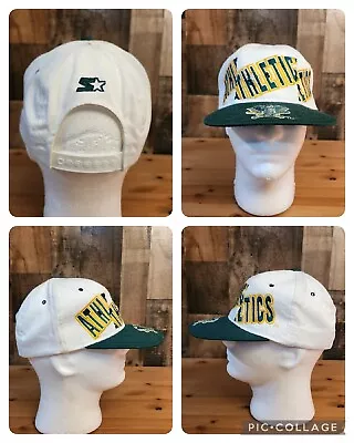 Vintage 90's Starter Oakland Athletics Snapback Hat Cap FLAWED MLB • $49.99