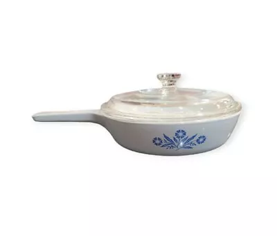 CorningWare BLUE CORNFLOWER Menuette 6.5 Inch PAN Skillet P-83-B Lid P83C • $14.99