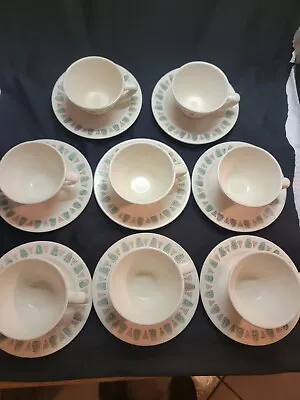 Poppytrail Metlox Navajo Atomic Southwest 8 Sets Cups Saucers MCM USA Vtg Retro • $59.99