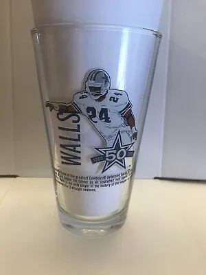 Dallas Cowboys Everson Walls 50th Anniver 2010 Miller Lite Beer Glass Pint  #24 • $14.99