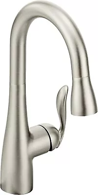 Moen 5995SRS Arbor Bar Faucet 1-Handle High Arc Pulldown Sprayer Stainless • $139.99