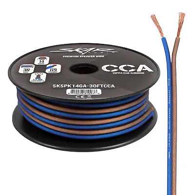 Skar Audio 14 Gauge CCA Car Audio Speaker Wire - 30 Feet (Matte Brown/Blue) • $10.19