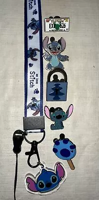  Stitch Disney Trading Pin Lot Of 5 With Stitch Lanyard.  US SELLER!  • $12.95