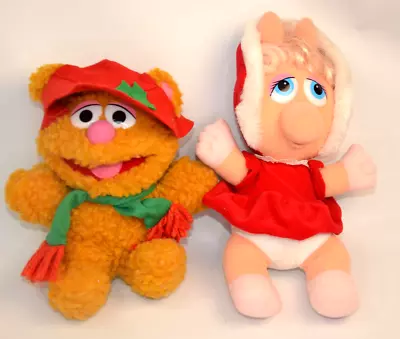 Jim Henson Muppet Babies Plush VTG 1987 Lot Miss Piggy Fozzie Bear Christmas • $17.99