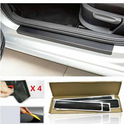 Anti-Scratch Car SUV Door Plate Door Sill Scuff Plate Stickers Carbon Fiber Look • $11.95