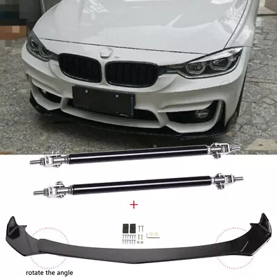 For 3-Series 5-Series M4 M3 Front Bumper Lip Splitter Glossy Black + Strut Rods • $109.35