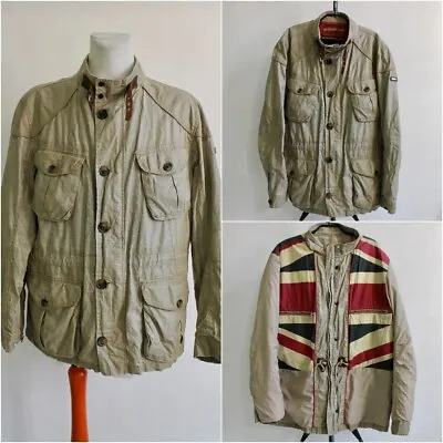 HACKETT London Kilimanjaro Linen Sand Military Style Jacket Sand  • $125