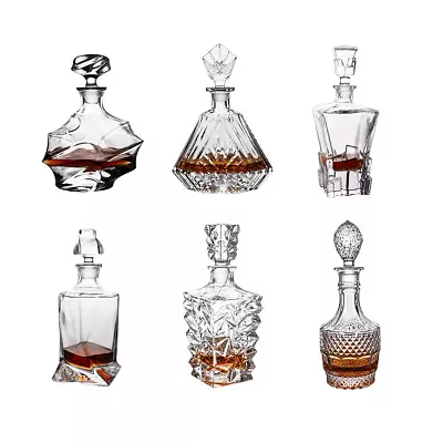 Art Design Whiskey Bottle Decanter 700ml - 800ml Fine Crystal Glass Spirits • $49.99